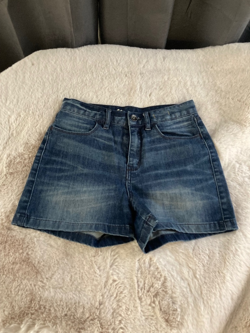 Madewell Denim Jean Shorts Clean Hem Mid Rise Classic Summer Casual Sz 25